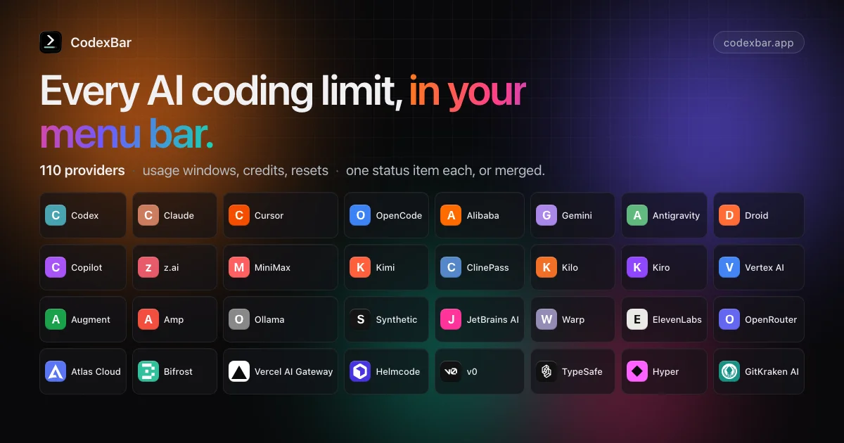 CodexBar 截图