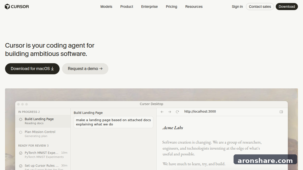 Cursor AI 编程工具 Agent、Origin 代码托管与 GitHub 同步