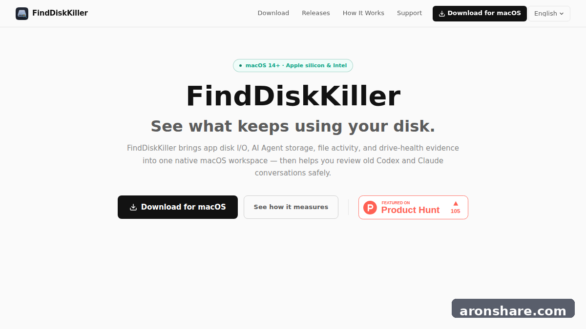 FindDiskKiller Mac磁盘监控工具，定位异常读写进程