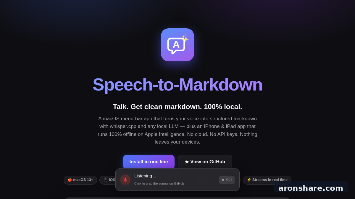 Speech To Markdown 本地语音转 Markdown，Mac 与 iPhone 版有何不同？
