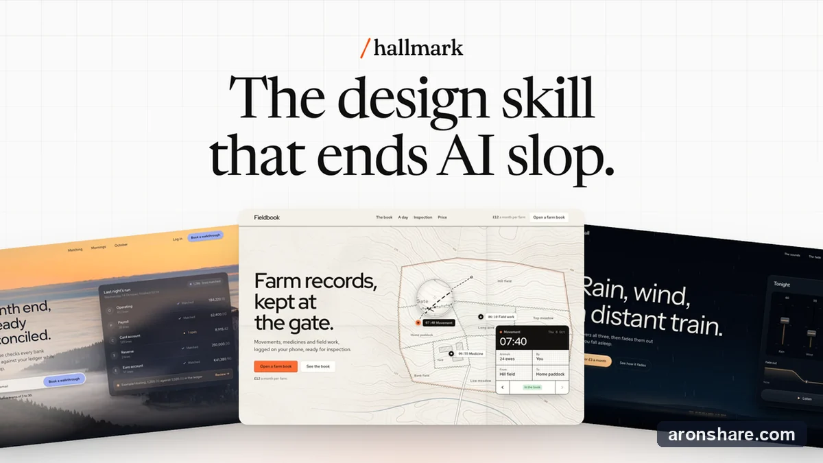 hallmark Anti-AI-slop design skill for Claude Code, Cursor, and Codex