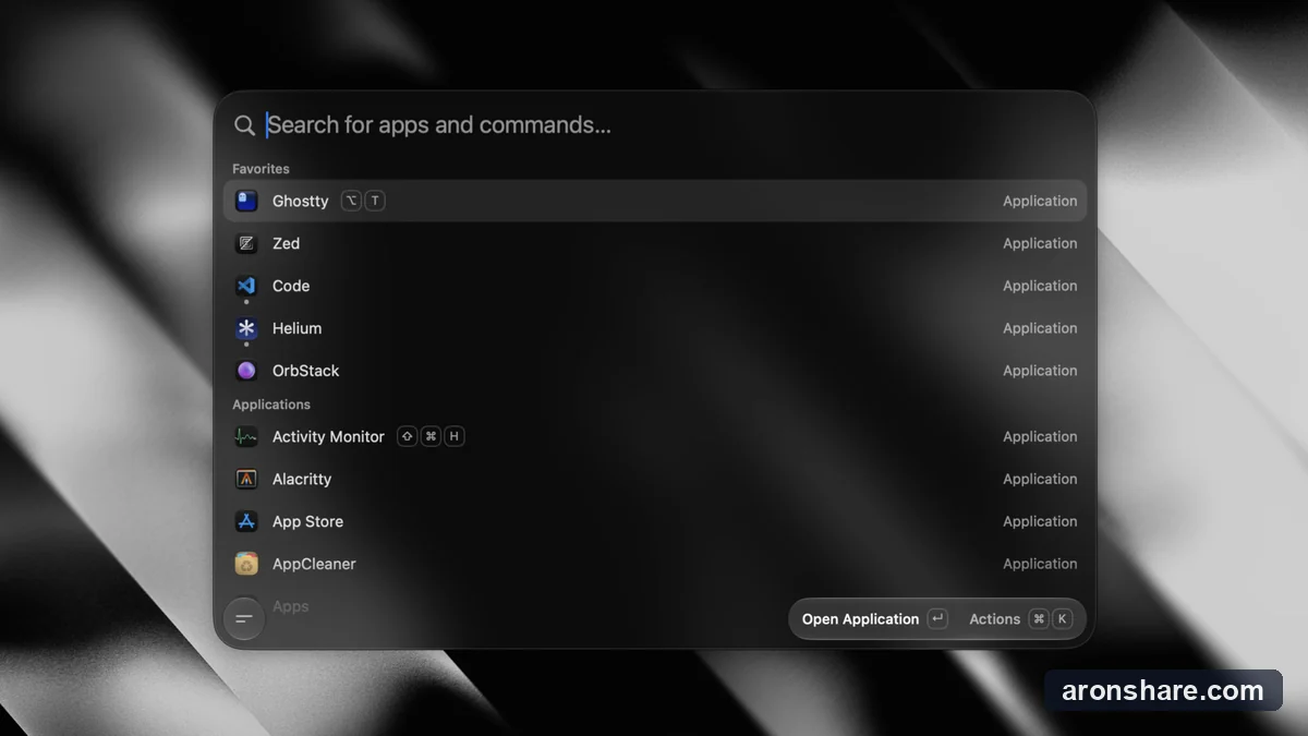 tinycast a tiny, fully native macOS launcher, hotkeys
